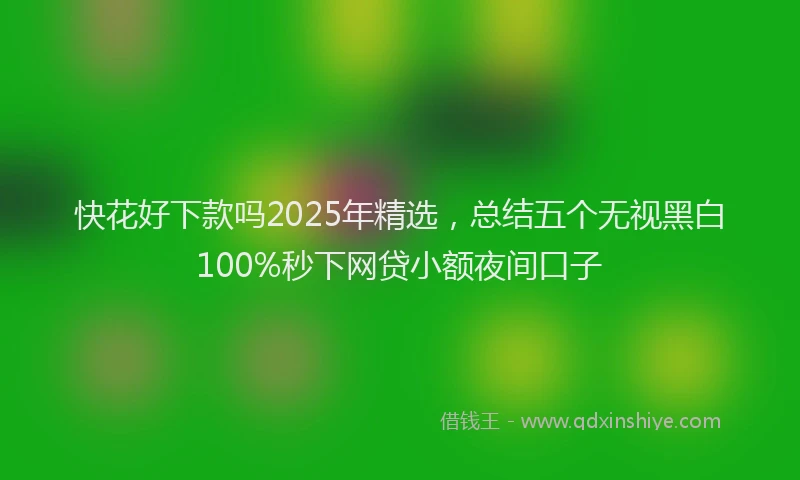 快花好下款吗2025年精选，总结五个无视黑白100%秒下网贷小额夜间口子