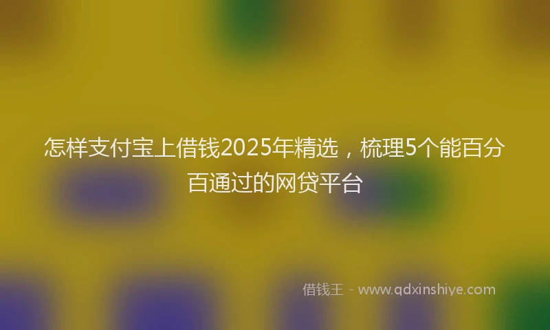怎样支付宝上借钱2025年精选，梳理5个能百分百通过的网贷平台