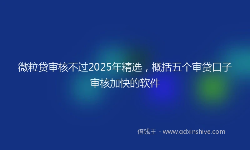 微粒贷审核不过2025年精选，概括五个审贷口子审核加快的软件