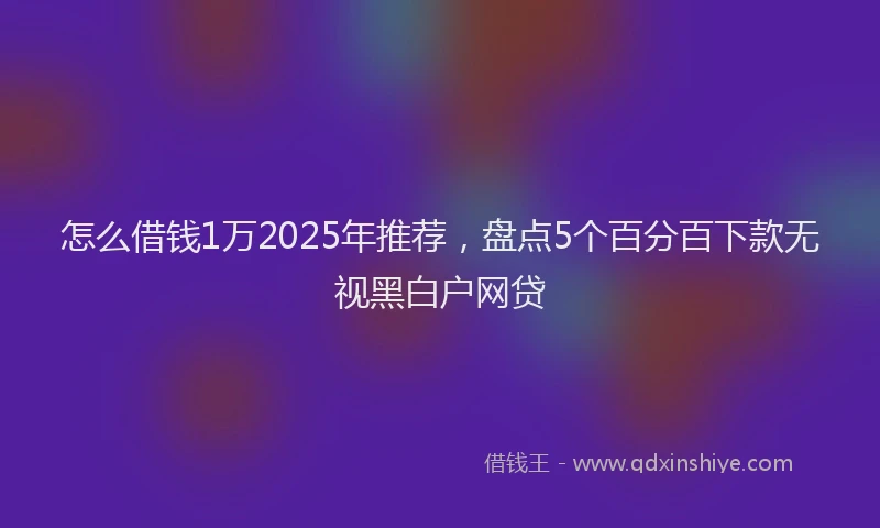 怎么借钱1万2025年推荐，盘点5个百分百下款无视黑白户网贷