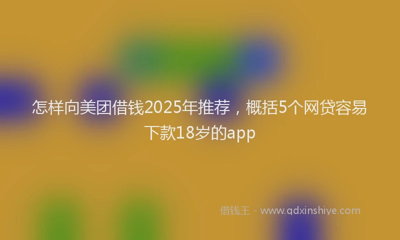 怎样向美团借钱2025年推荐，概括5个网贷容易下款18岁的app