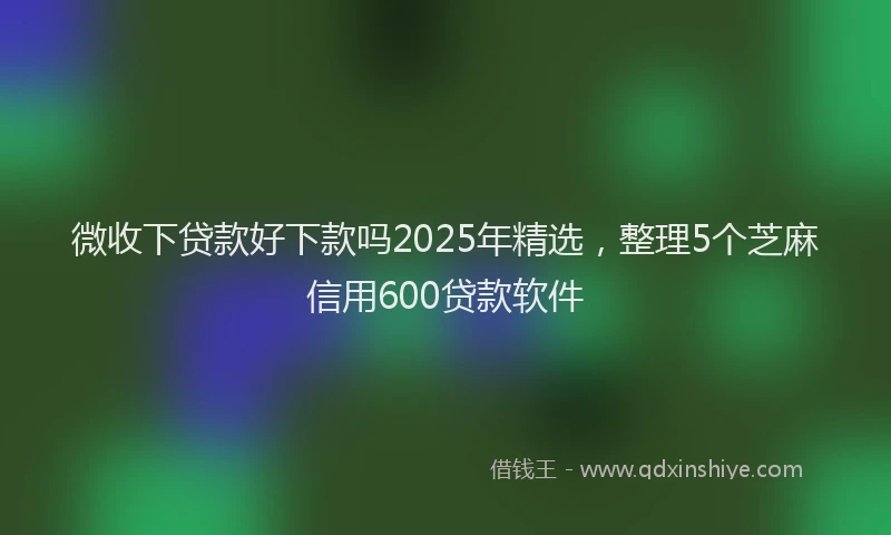 微收下贷款好下款吗2025年精选，整理5个芝麻信用600贷款软件