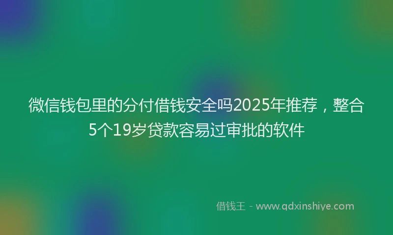 微信钱包里的分付借钱安全吗2025年推荐，整合5个19岁贷款容易过审批的软件