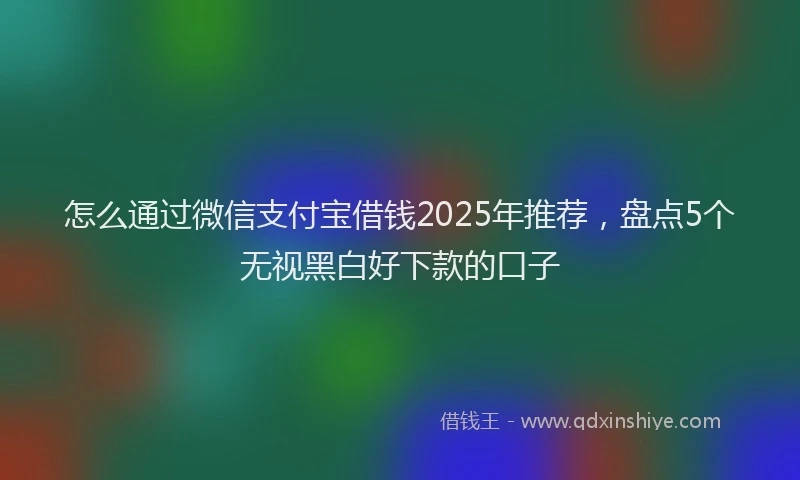 怎么通过微信支付宝借钱2025年推荐，盘点5个无视黑白好下款的口子