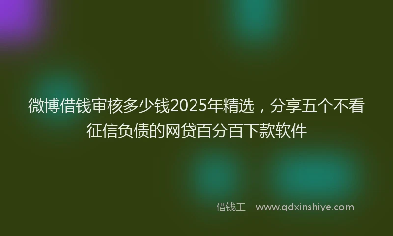 微博借钱审核多少钱2025年精选，分享五个不看征信负债的网贷百分百下款软件