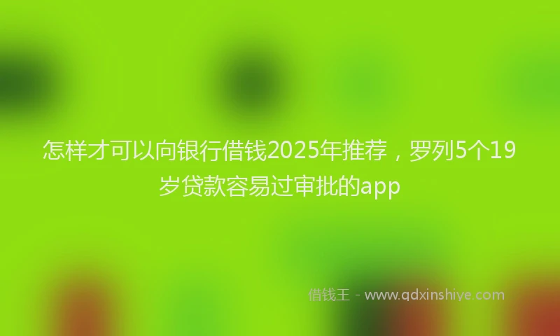 怎样才可以向银行借钱2025年推荐，罗列5个19岁贷款容易过审批的app