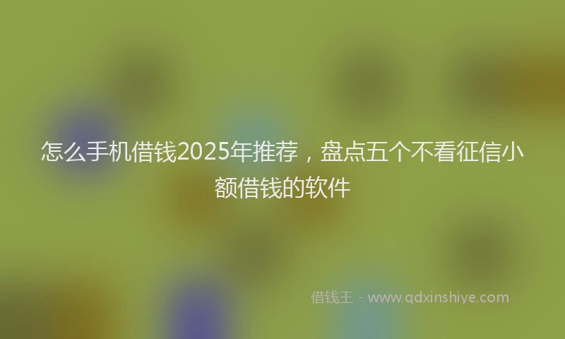 怎么手机借钱2025年推荐，盘点五个不看征信小额借钱的软件