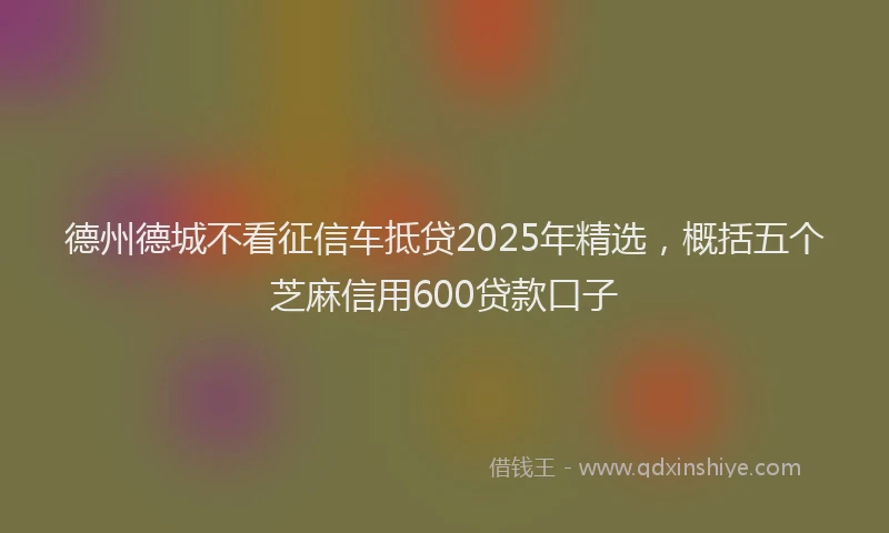 德州德城不看征信车抵贷2025年精选，概括五个芝麻信用600贷款口子