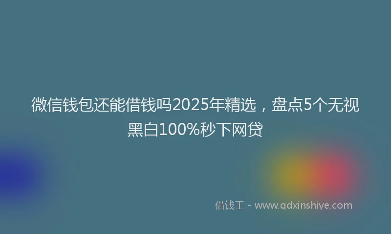 微信钱包还能借钱吗2025年精选，盘点5个无视黑白100%秒下网贷
