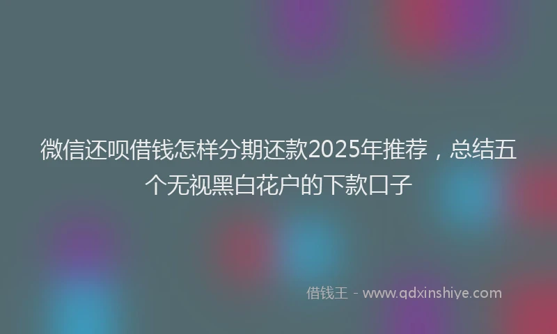 微信还呗借钱怎样分期还款2025年推荐，总结五个无视黑白花户的下款口子
