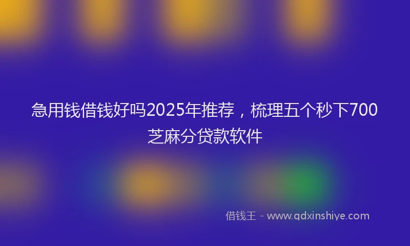 急用钱借钱好吗2025年推荐，梳理五个秒下700芝麻分贷款软件