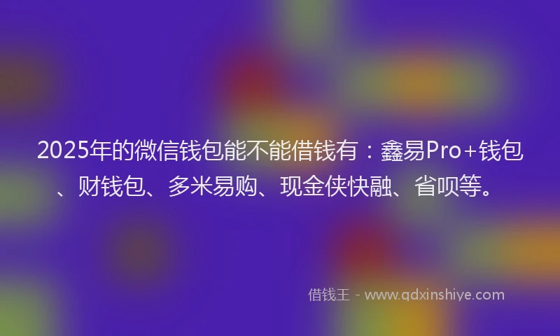 2025年的微信钱包能不能借钱有：鑫易Pro+钱包、财钱包、多米易购、现金侠快融、省呗等。