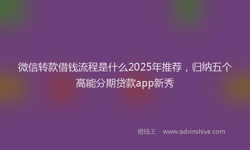 微信转款借钱流程是什么2025年推荐，归纳五个高能分期贷款app新秀