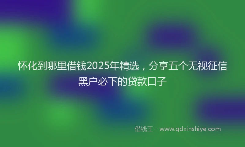 怀化到哪里借钱2025年精选，分享五个无视征信黑户必下的贷款口子
