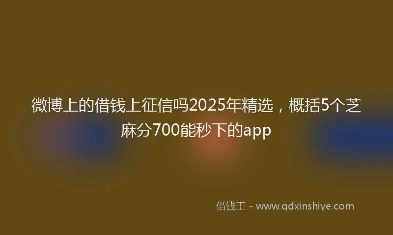 微博上的借钱上征信吗2025年精选，概括5个芝麻分700能秒下的app
