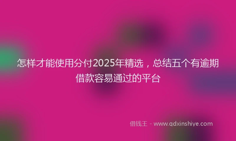怎样才能使用分付2025年精选，总结五个有逾期借款容易通过的平台