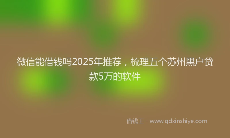 微信能借钱吗2025年推荐，梳理五个苏州黑户贷款5万的软件