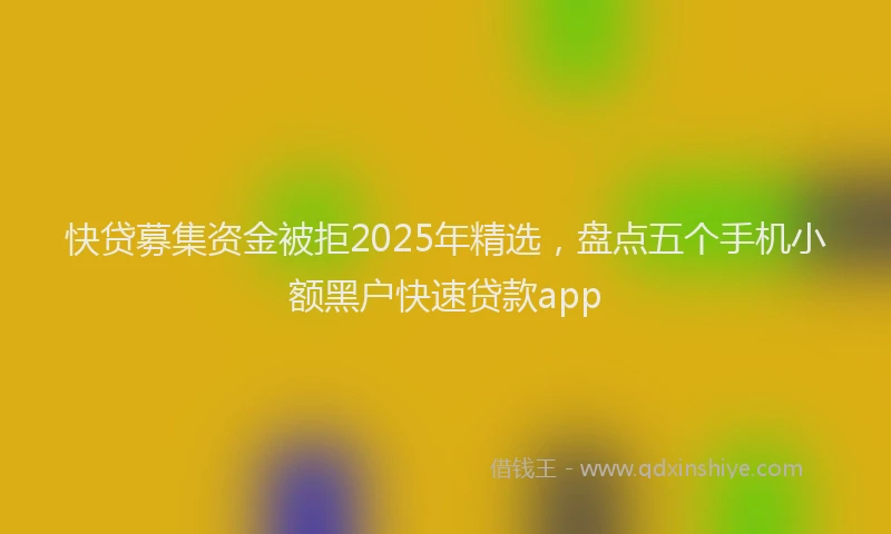 快贷募集资金被拒2025年精选，盘点五个手机小额黑户快速贷款app