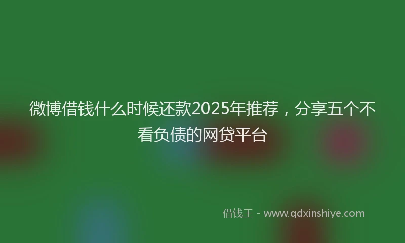 微博借钱什么时候还款2025年推荐，分享五个不看负债的网贷平台