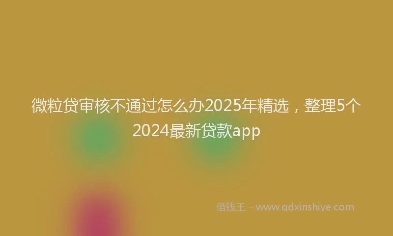 微粒贷审核不通过怎么办2025年精选，整理5个2024最新贷款app