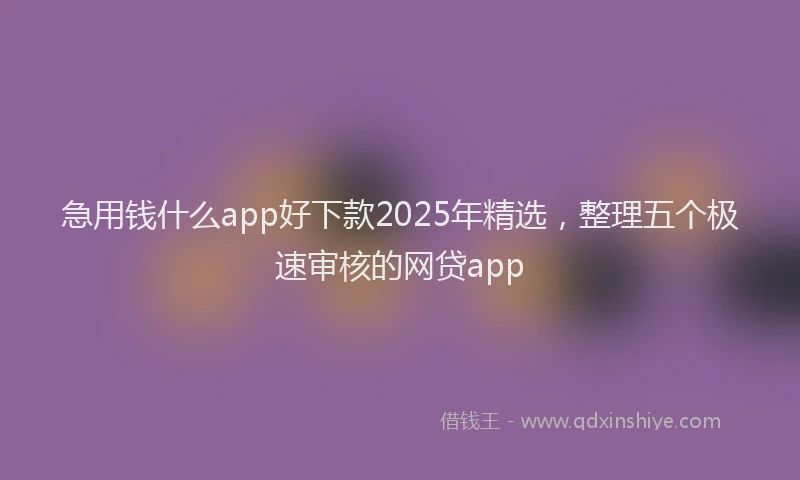 急用钱什么app好下款2025年精选，整理五个极速审核的网贷app