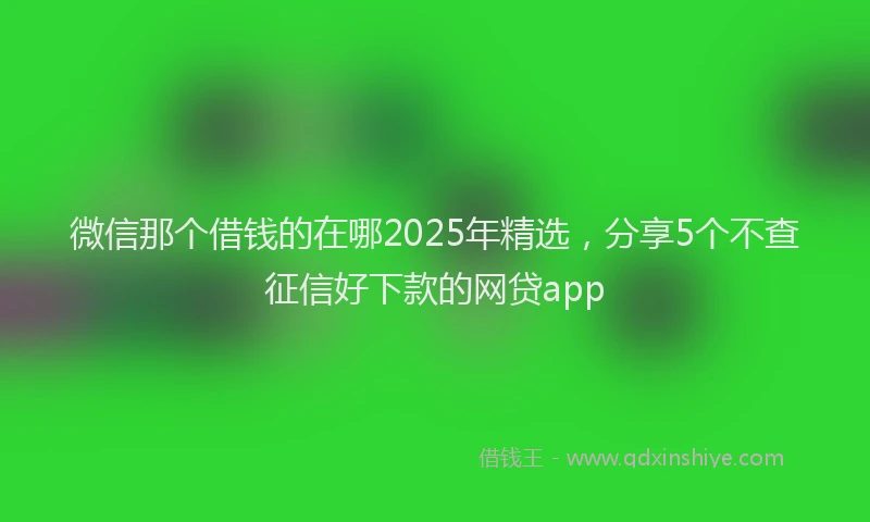 微信那个借钱的在哪2025年精选，分享5个不查征信好下款的网贷app
