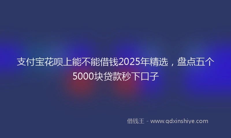 支付宝花呗上能不能借钱2025年精选，盘点五个5000块贷款秒下口子