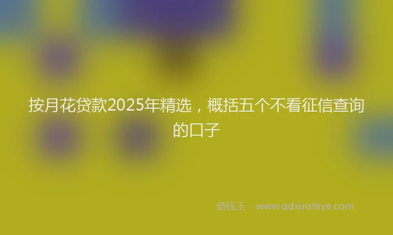 按月花贷款2025年精选，概括五个不看征信查询的口子
