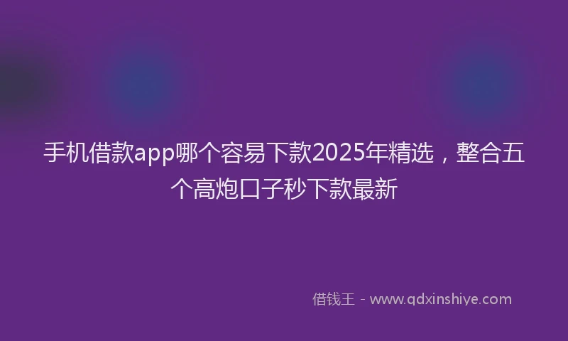 手机借款app哪个容易下款2025年精选，整合五个高炮口子秒下款最新