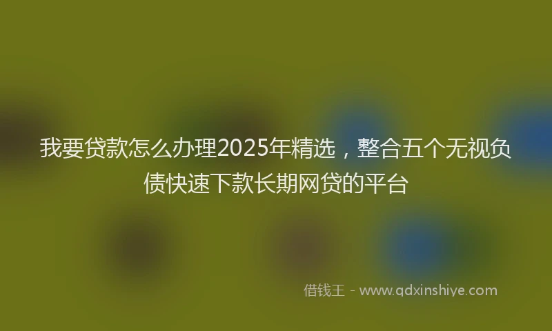 我要贷款怎么办理2025年精选，整合五个无视负债快速下款长期网贷的平台
