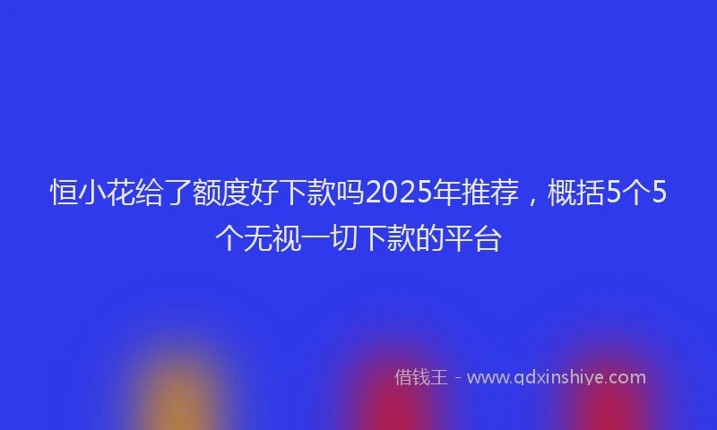 恒小花给了额度好下款吗2025年推荐，概括5个5个无视一切下款的平台