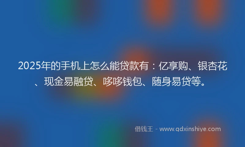 2025年的手机上怎么能贷款有：亿享购、银杏花、现金易融贷、哆哆钱包、随身易贷等。