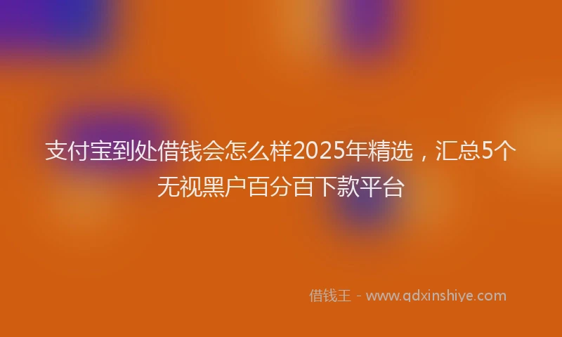 支付宝到处借钱会怎么样2025年精选，汇总5个无视黑户百分百下款平台