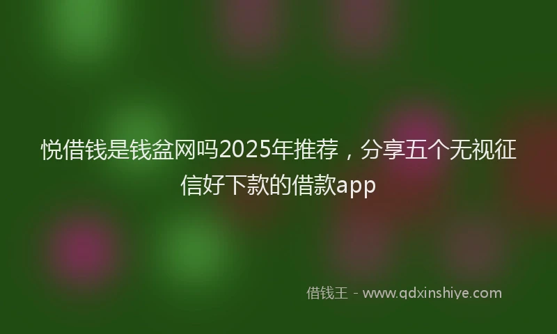 悦借钱是钱盆网吗2025年推荐，分享五个无视征信好下款的借款app