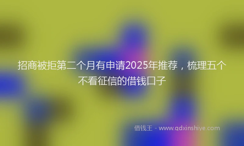 招商被拒第二个月有申请2025年推荐，梳理五个不看征信的借钱口子