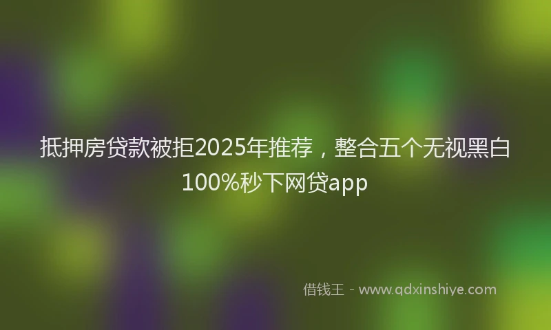 抵押房贷款被拒2025年推荐，整合五个无视黑白100%秒下网贷app