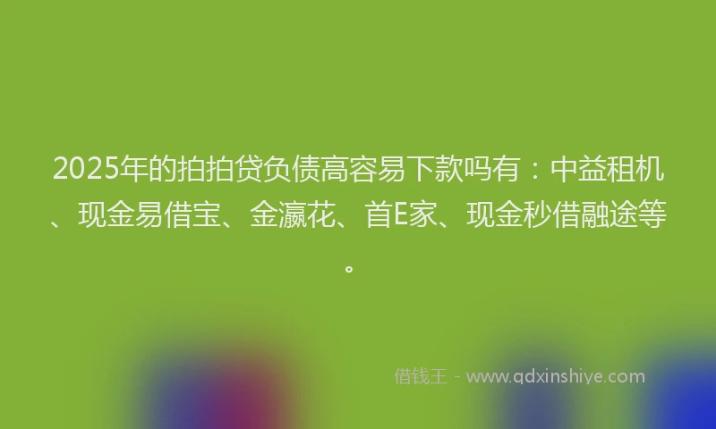 2025年的拍拍贷负债高容易下款吗有：中益租机、现金易借宝、金瀛花、首E家、现金秒借融途等。