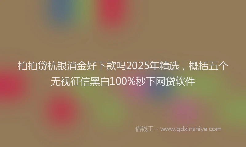 拍拍贷杭银消金好下款吗2025年精选，概括五个无视征信黑白100%秒下网贷软件