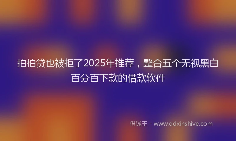 拍拍贷也被拒了2025年推荐，整合五个无视黑白百分百下款的借款软件