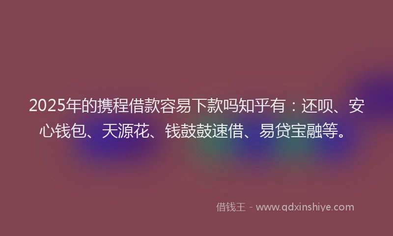 2025年的携程借款容易下款吗知乎有：还呗、安心钱包、天源花、钱鼓鼓速借、易贷宝融等。