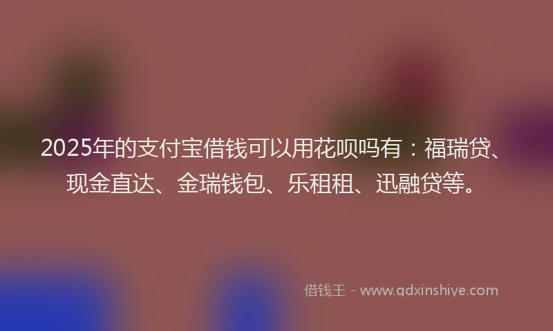 2025年的支付宝借钱可以用花呗吗有：福瑞贷、现金直达、金瑞钱包、乐租租、迅融贷等。