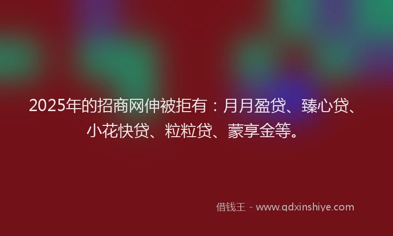 2025年的招商网伸被拒有：月月盈贷、臻心贷、小花快贷、粒粒贷、蒙享金等。