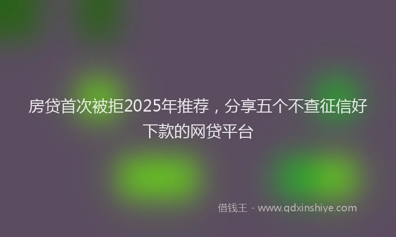 房贷首次被拒2025年推荐，分享五个不查征信好下款的网贷平台