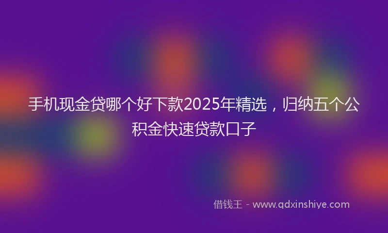 手机现金贷哪个好下款2025年精选，归纳五个公积金快速贷款口子