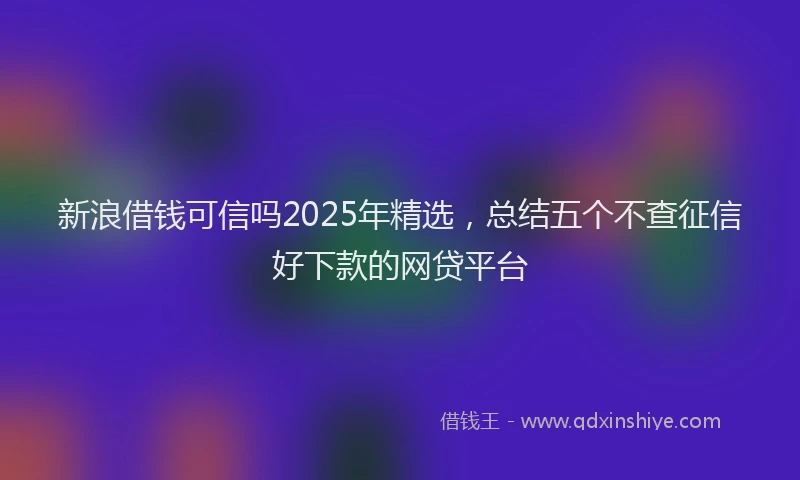 新浪借钱可信吗2025年精选，总结五个不查征信好下款的网贷平台