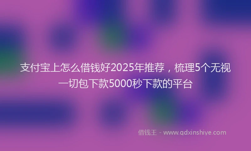 支付宝上怎么借钱好2025年推荐，梳理5个无视一切包下款5000秒下款的平台