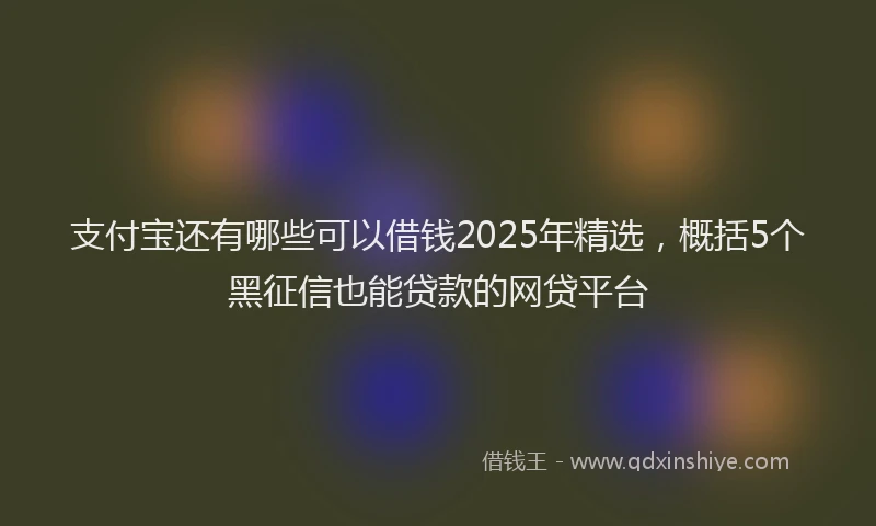 支付宝还有哪些可以借钱2025年精选，概括5个黑征信也能贷款的网贷平台