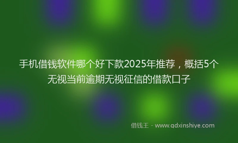 手机借钱软件哪个好下款2025年推荐，概括5个无视当前逾期无视征信的借款口子