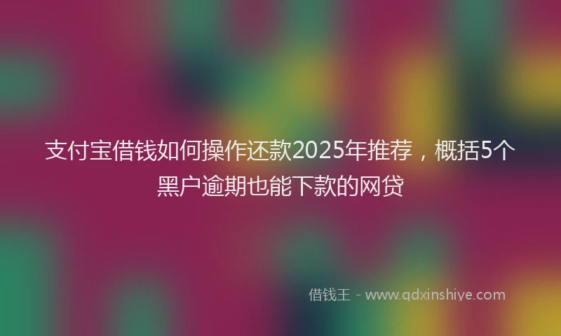 支付宝借钱如何操作还款2025年推荐，概括5个黑户逾期也能下款的网贷
