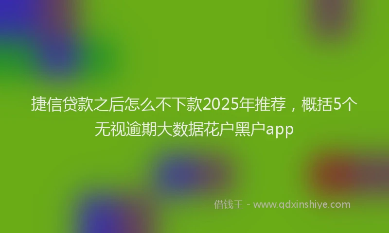 捷信贷款之后怎么不下款2025年推荐，概括5个无视逾期大数据花户黑户app
